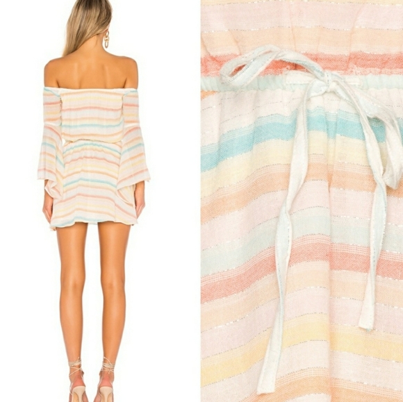Lovers + Friends Metallic Multicolor Striped Stay Dress in Spring Rainbow - Picture 8 of 11